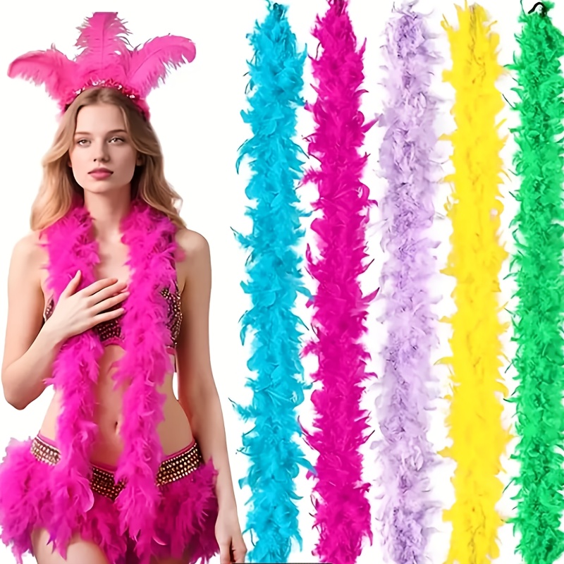 12 color options elegant feather scarf feather shedding  display picture 3