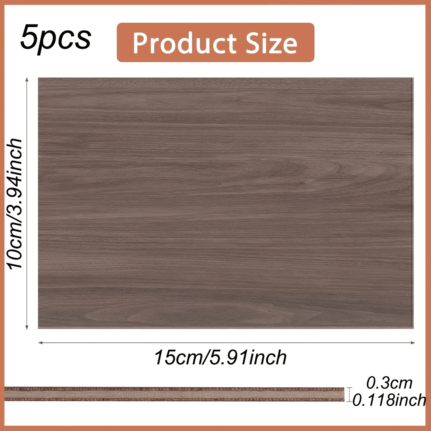 Image of 5pcs Walnut Plywood Sheets 10x15cm, 0.3cm Plywood For Laser Cutting & Engraving, Wood For Crafts, Wood Burning, Architectural Models