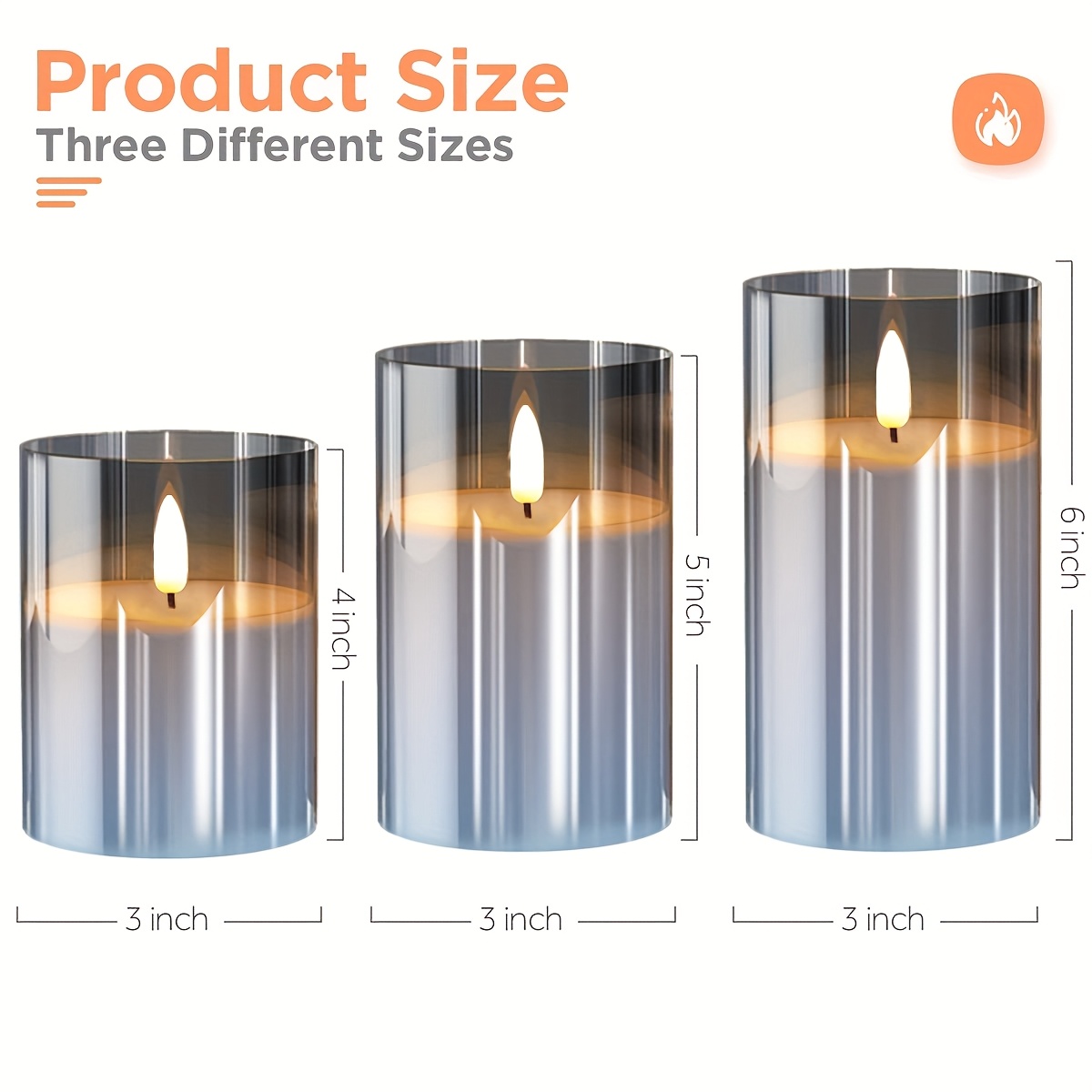 set of 3 realistic flickering flame led candles battery operated flameless candles featuring 3d flame effect   christmas home weddings birthdays and romantic ambiance decoration aaa batteries not included flameless candles Product details 0