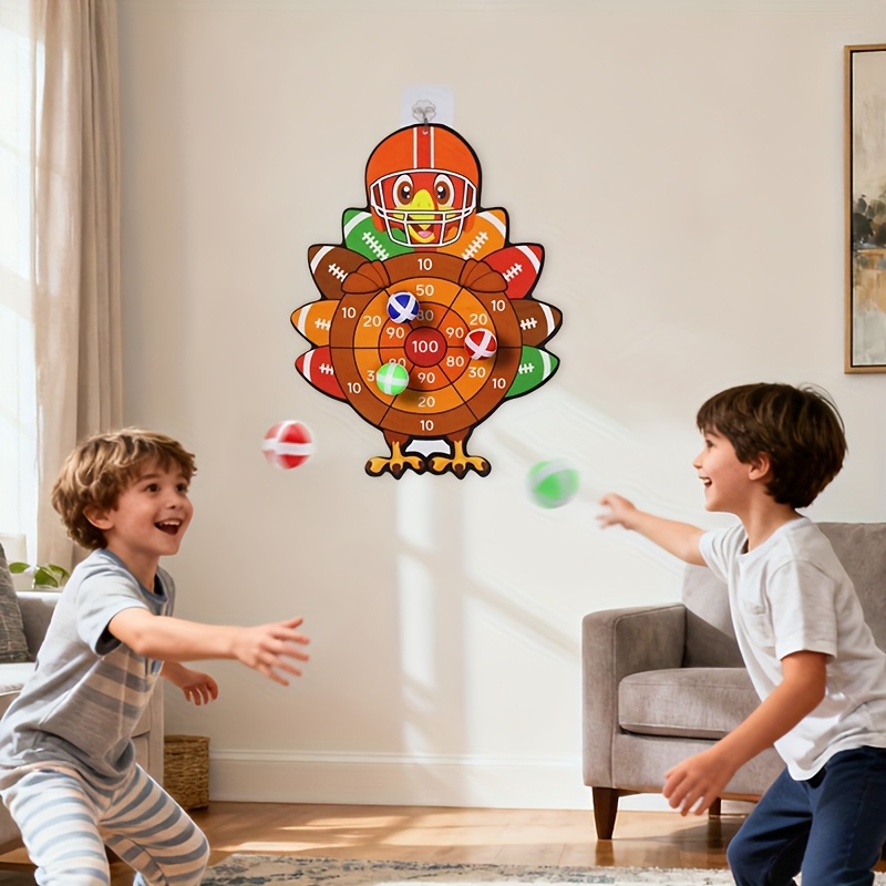 Thanksgiving Turkey Themed Toss Sports Toy Set with Sticky Balls