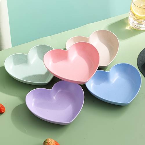 5 10pcs plastic heart shaped plates fruit plates dessert plates cake plates snack plates pickle plates kitchen supplies