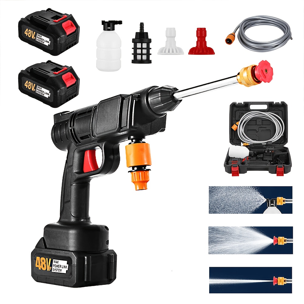TEMU Multifunctional Cordless Pressure Washer, Portable Wireless High Pressure Electric Car Washer, Foam Cannon Car Wash Tools, High Pressure Car