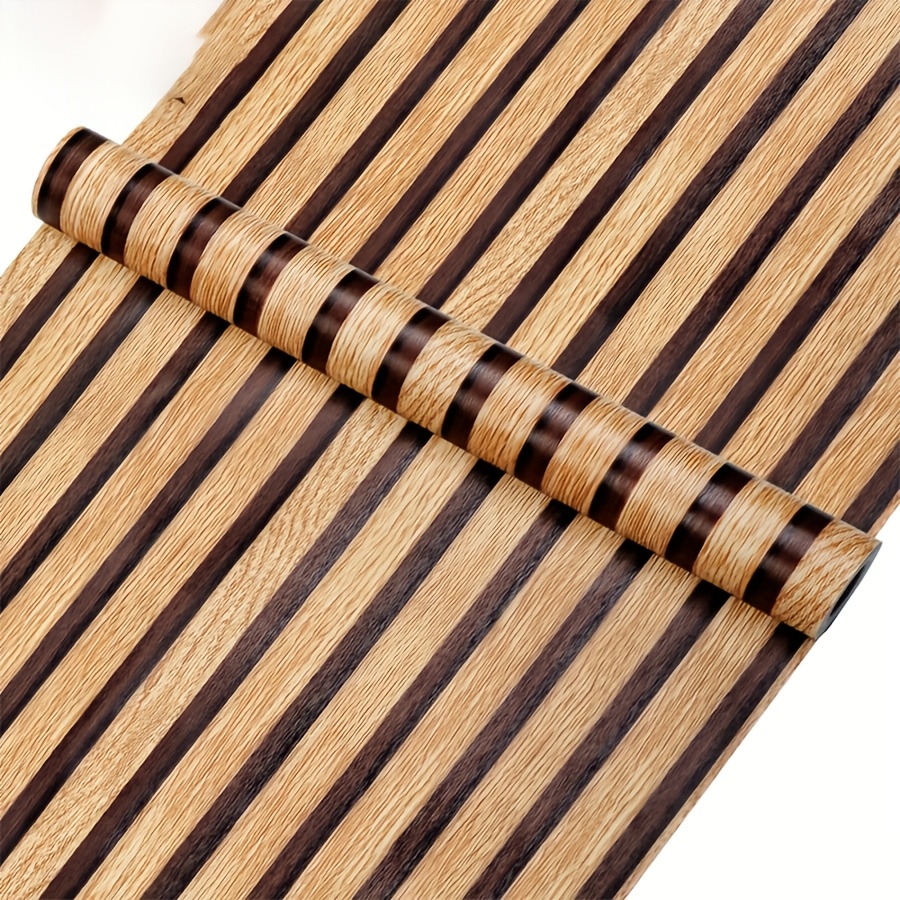 TEMU 1 Roll 0.12mm Thick Wood Grain Household Decorative Pvc Stickers - Peel And Stick, Random Cut, Self-adhesive Wallpaper For Old Furniture Surface