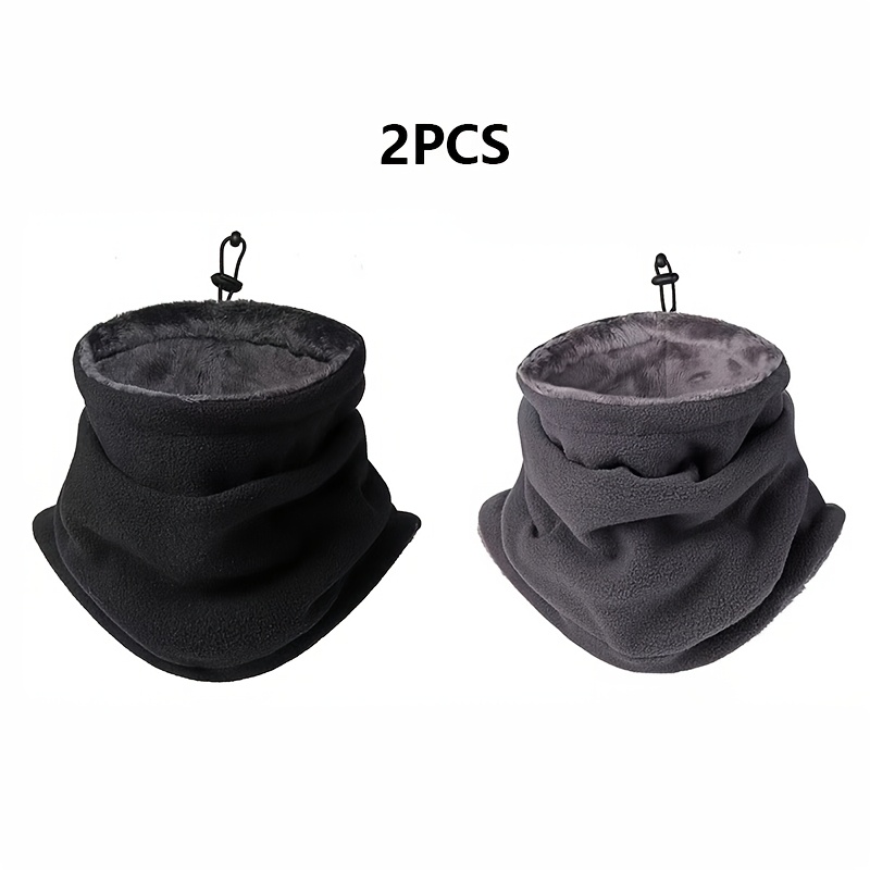 

2 Pieces Of Men's And Women's Neck Warmers, Thickened And Fleece-lined For Autumn And Winter, Featuring Adjustable Cords, Soft And , Suitable For Outdoor Sports And Cycling.