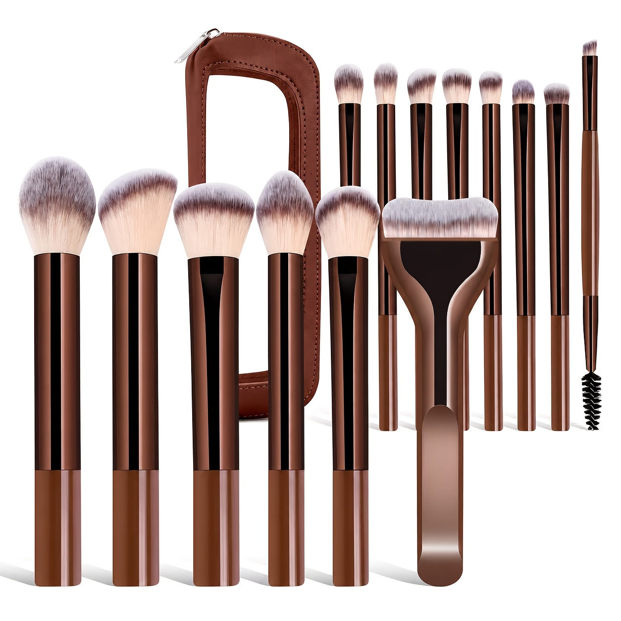 TEMU 14pcs Makeup Brushes Professional Make Up Brushes Premium Synthetic Powder Concealers Brushes Travel Makeup Brush Set