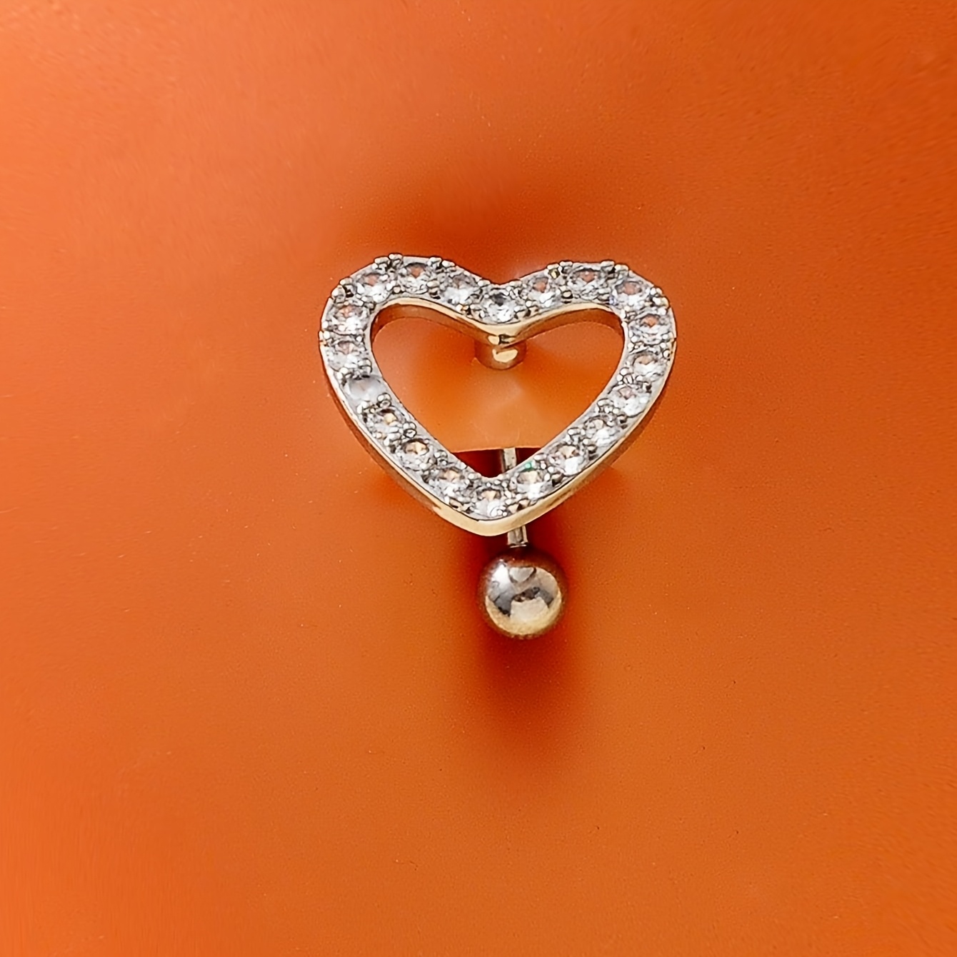 TEMU 1 anillo de para mujer con forma de , de acero inoxidable con incrustaciones de circonita, ideal para piercing de , uso diario, regalo de San