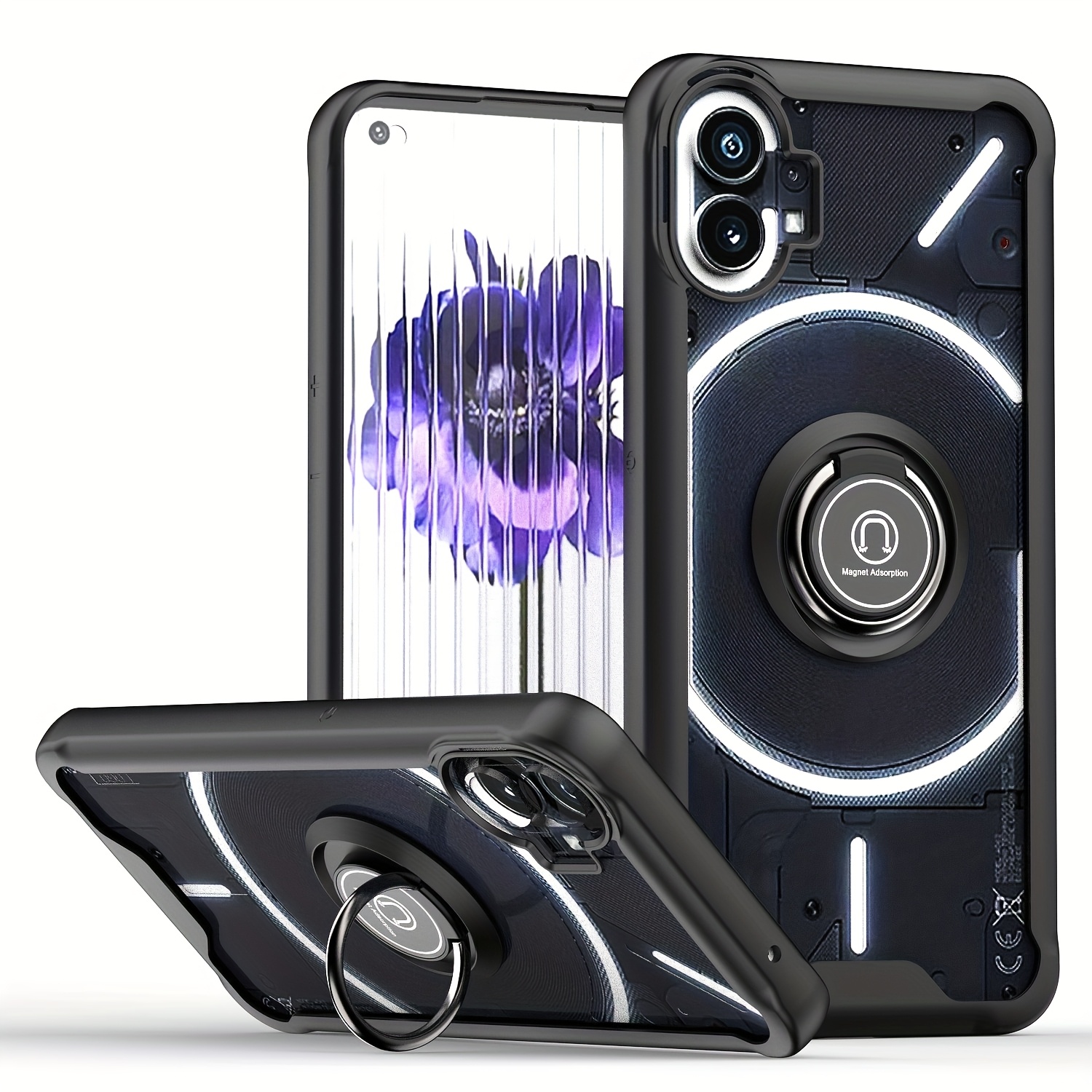 TEMU Qiying Generation Phone Case, Lens Protection, With Ring Holder, Easy To Carry, , Suitable For Nothing Phone 1