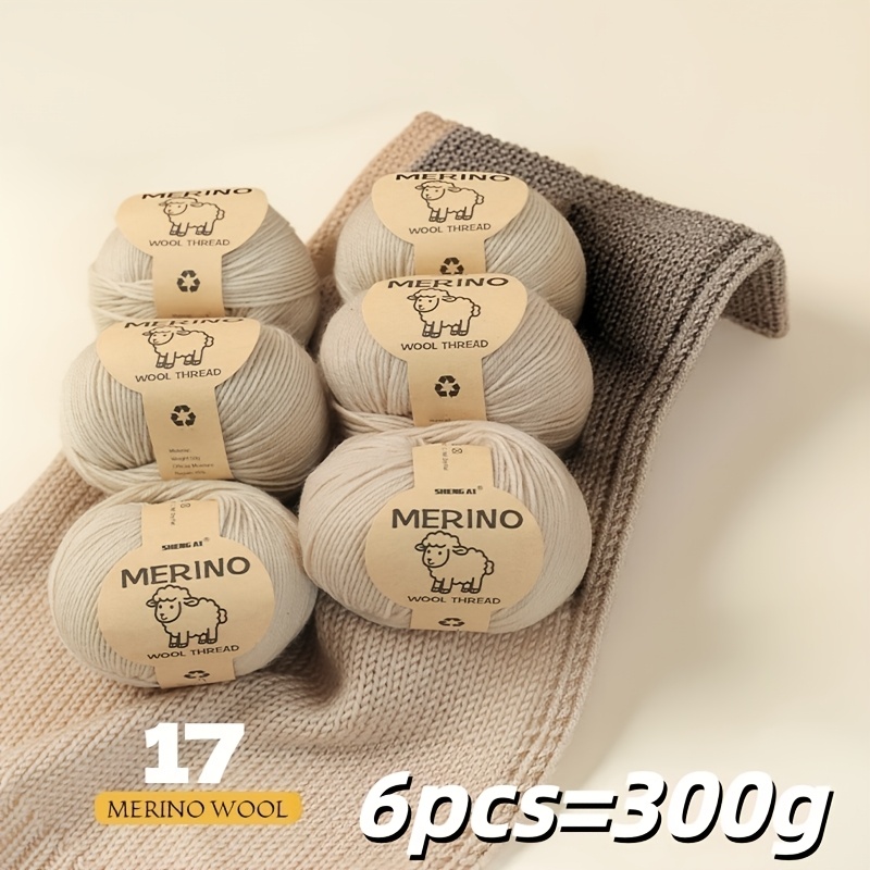 TEMU Luxurious 6pcs Set Of Wool Cashmere Blend Yarn, Soft And Fluffy Non-pilling Non-fading, Skin-friendly Warm And Breathable, Warm And Texture With