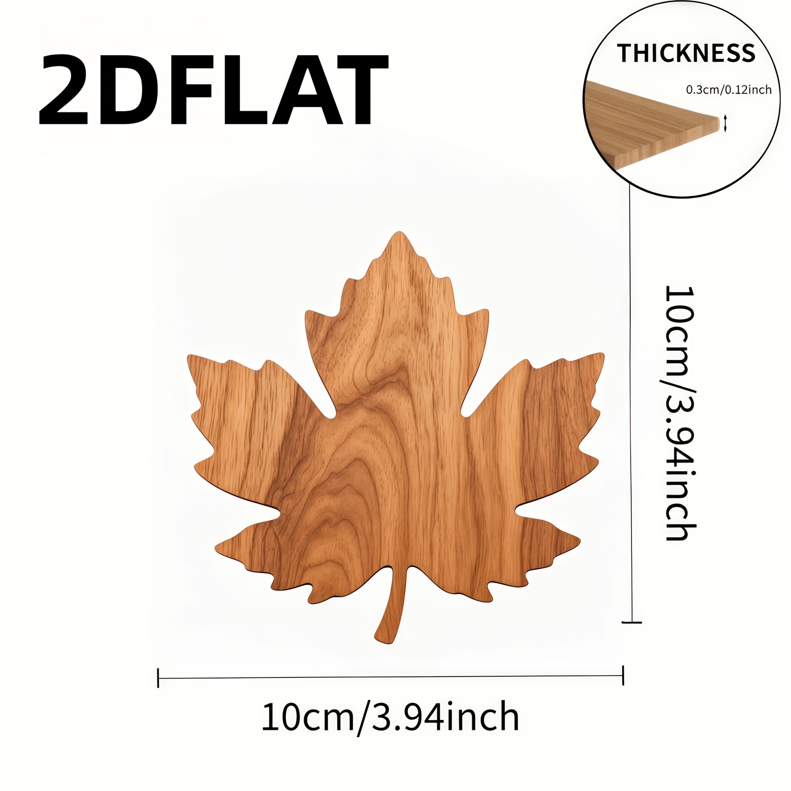 TEMU 2d Flat Printed Wooden 3pcs Maple Leaf Shaped Coaster Set - Tabletop Accessory Coasters, Home And Restaurant Decorations, Suitable For Drinks,