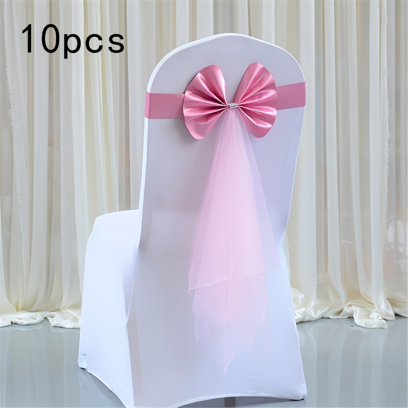 10pcs Elegant Chair Sashes With Bow Ties - Versatile & Reusable Decor For Weddings, Parties, , Christmas, Halloween