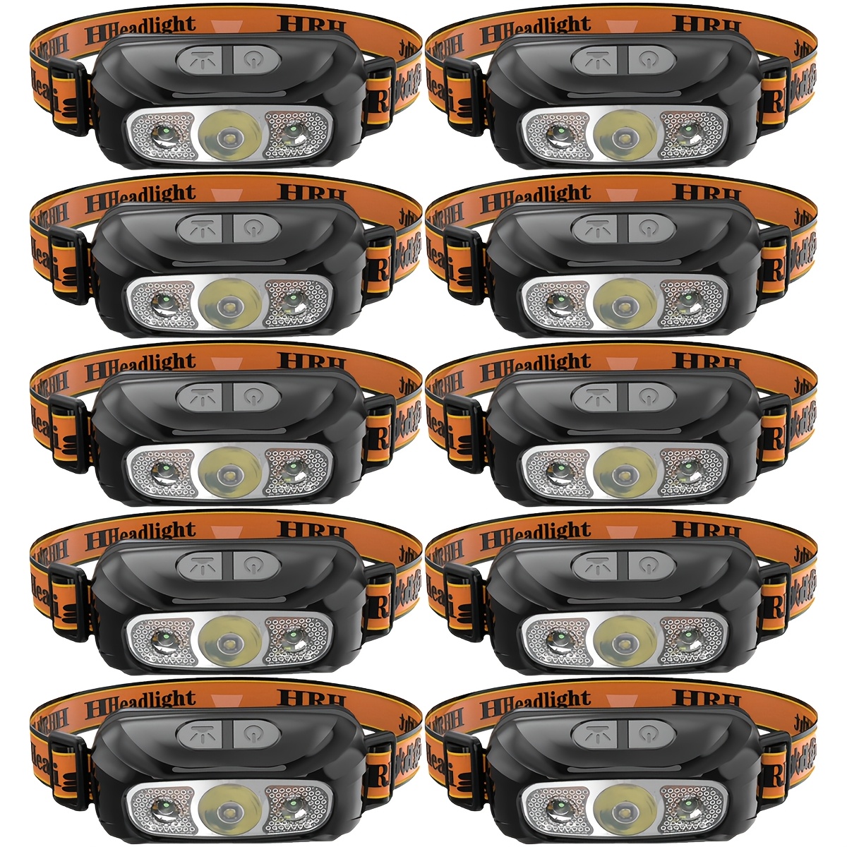 10 5pcs strong headlamp rechargeable   led head mounted light for camping 3 lighting   hiking and fishing outdoor   modern headlamp adjustable headlamp portable headlamp holiday gifts mens gifts