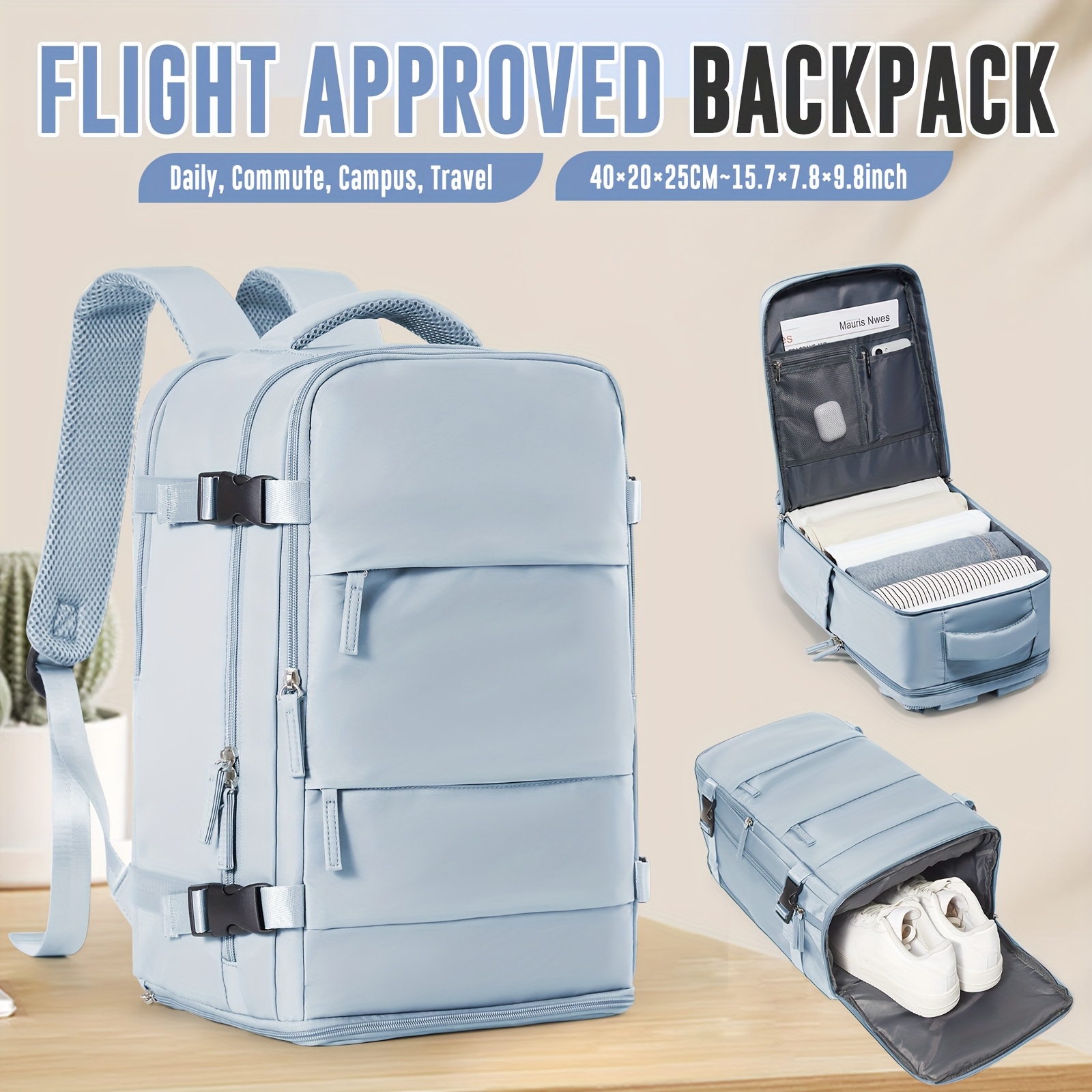 Sac à de Voyage Compatible Ryanair Design Multi-Poches avec Manchon  pour Trolley Laptop, Bretelles Réglables Sac Cabine 40×30×20 Bagagerie 