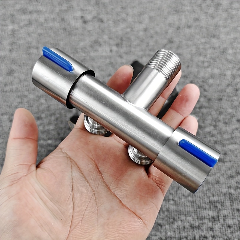 1pc 304 stainless     out multi function   angle   tee with switch one split two outlet washing machine faucet water divider