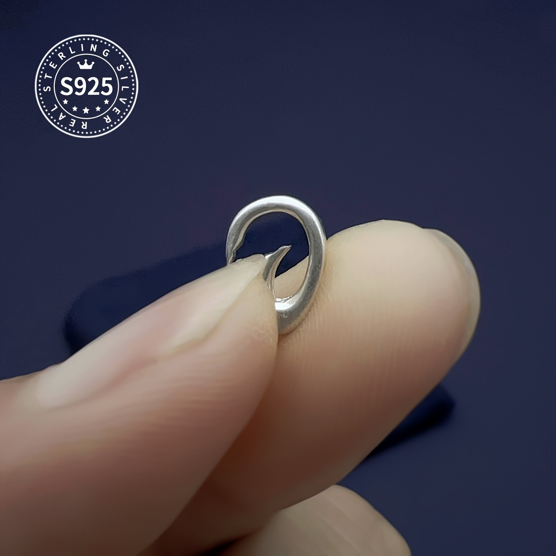 S925 Sterling Silver Thickened Oval Universal Clasp for Jewelry Linking