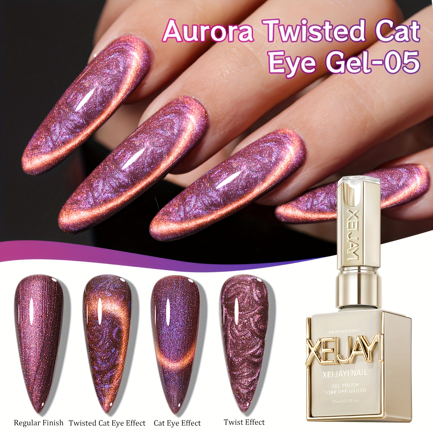 Image of Cat Eye Nail Trends 2025 Holographic Nail Art 15ml Reflective Magnetic Nail Gel Soaking Led Gel Salon Female Nail Art Tools Gel Suitable For Nail Art Enthusiasts