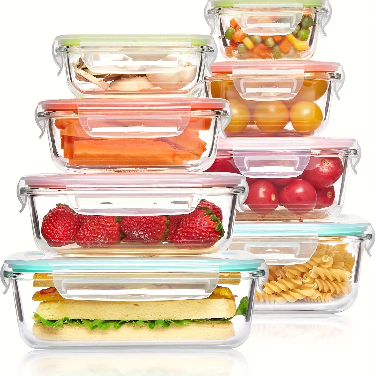 

Vtopmart 8/15/18 Packs, Lunch Containers For Food Storage, Glass Meal Prep Container With , Airtight Kitchen Container For , Microwave, Oven, Freezer And Dishwasher Safe, Bpa Free