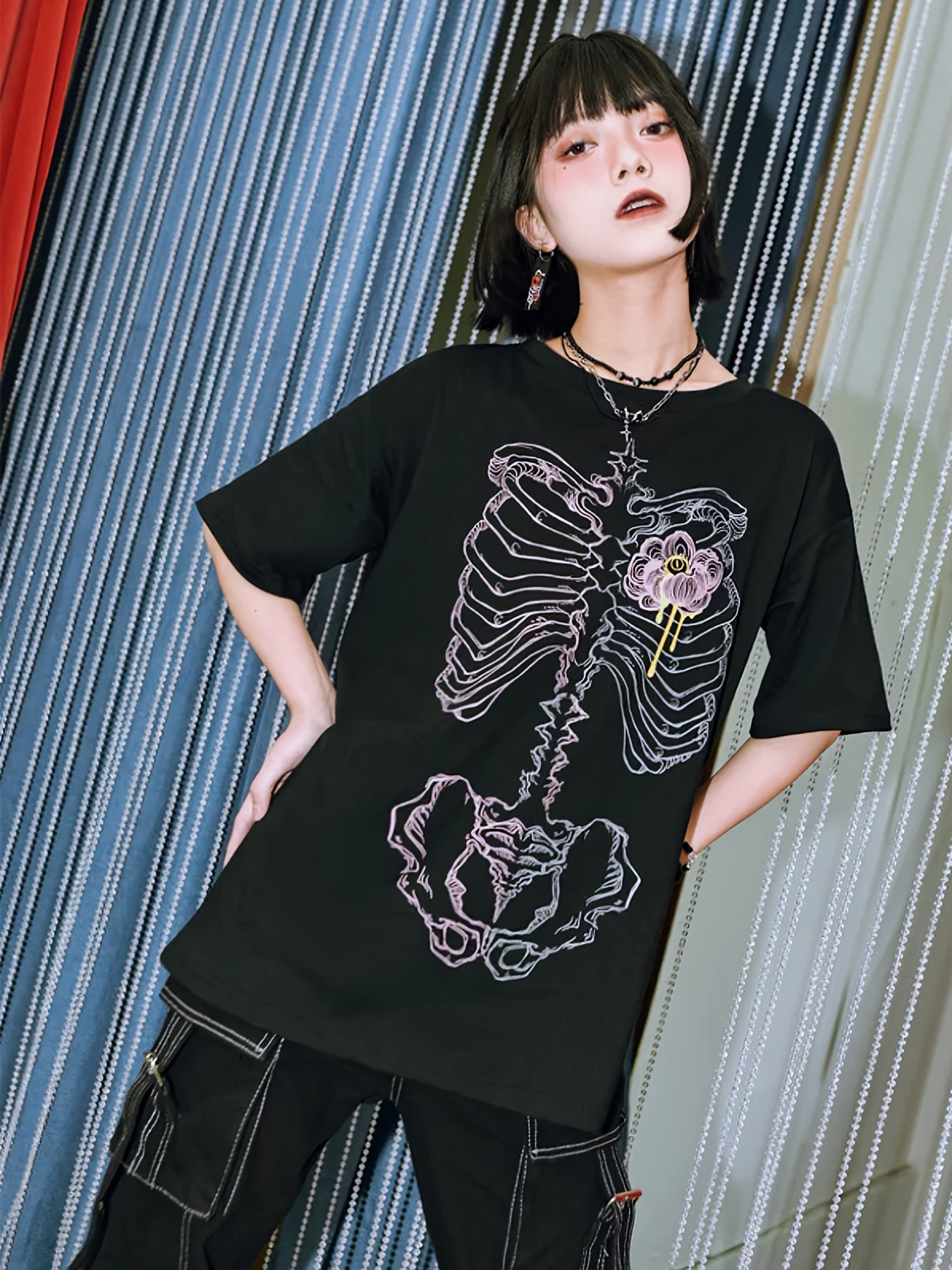 women's y2k vintage gothic punk graphic t shirt oversized - Temu