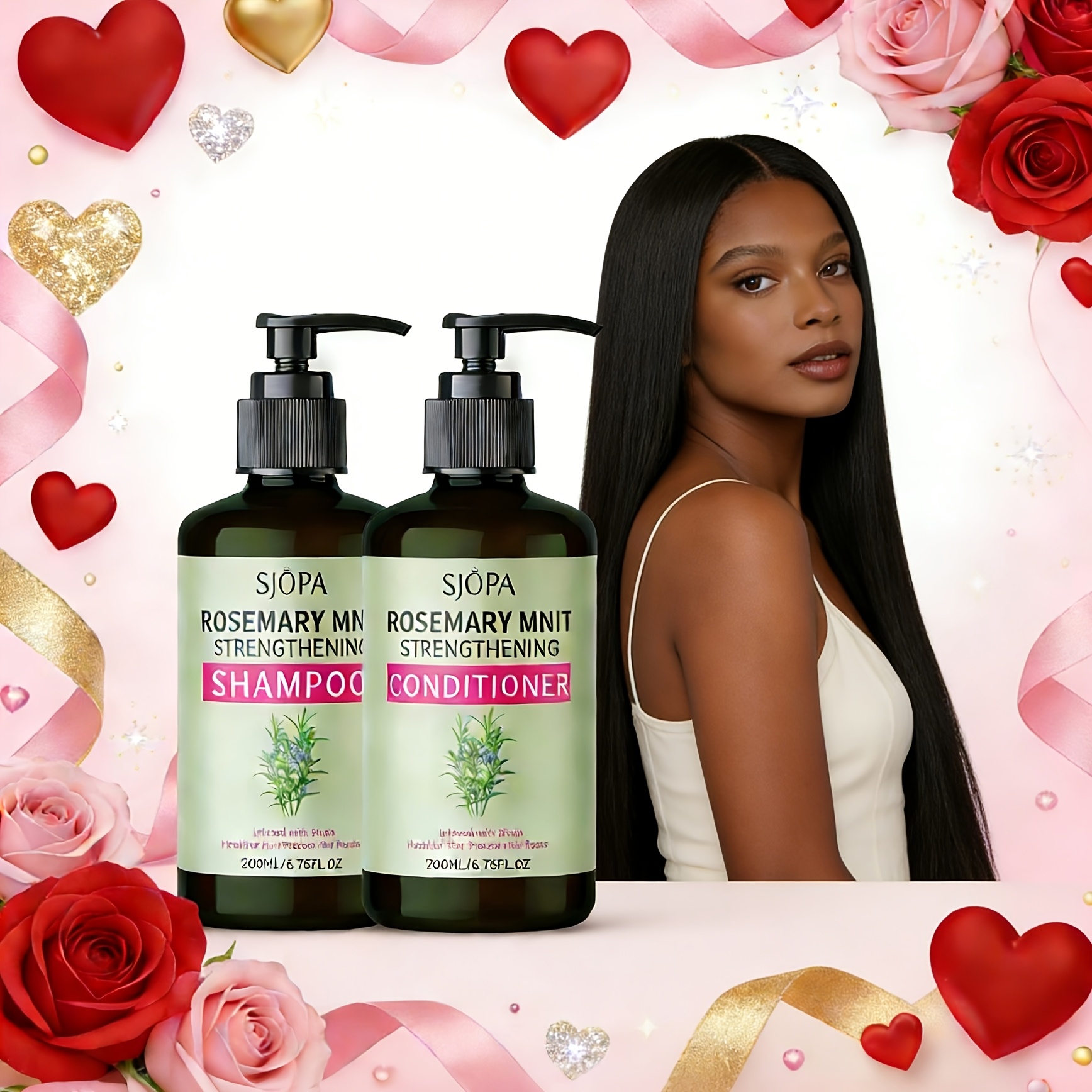 TEMU [rosemary Shampoo And Conditioner Set] Rosemary Shampoo And Conditioner Set - Strengthens And Repairs Dry, Damaged Hair, Leaving It Full And .