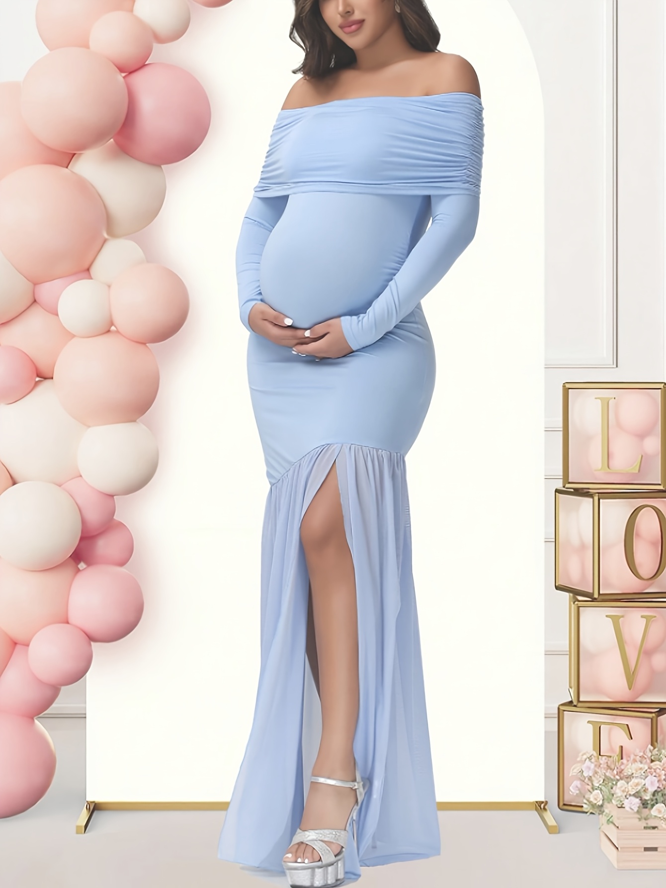 open lace back dress Maternity Dream Gown | Liylah main image 1