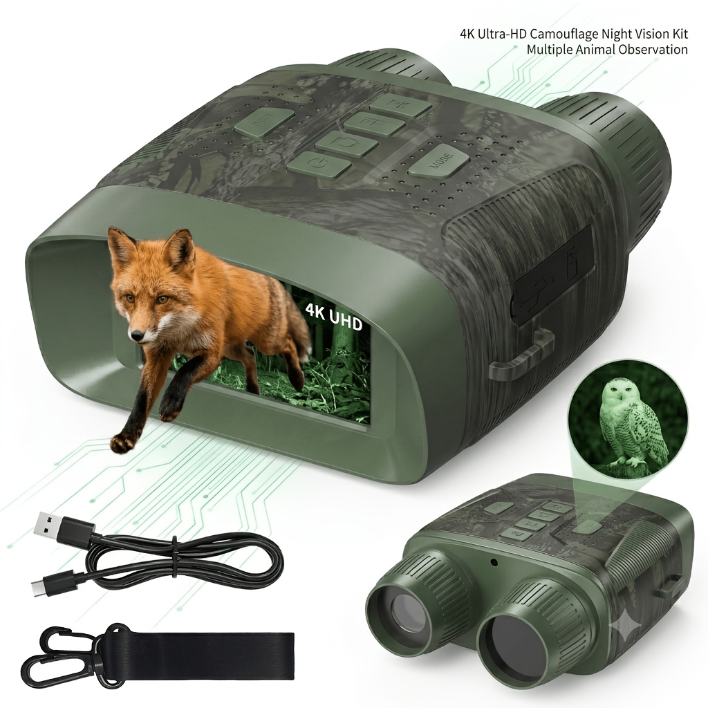 Image of Resolution 10x Digital Zoom Binoculars, Day And Night Vision Photo Video Function, Rechargeable Digital Night Vision Scope For Outdoor Adventure