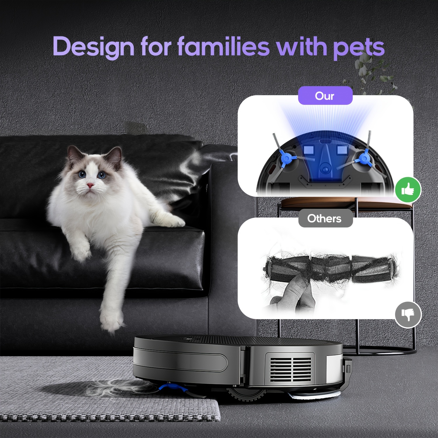 robot vacuum and mop combo app 2 in 1 robot vacuum cleaner 4000pa suction scheduled cleaning automatic recharge for pet hair low carpet details 3