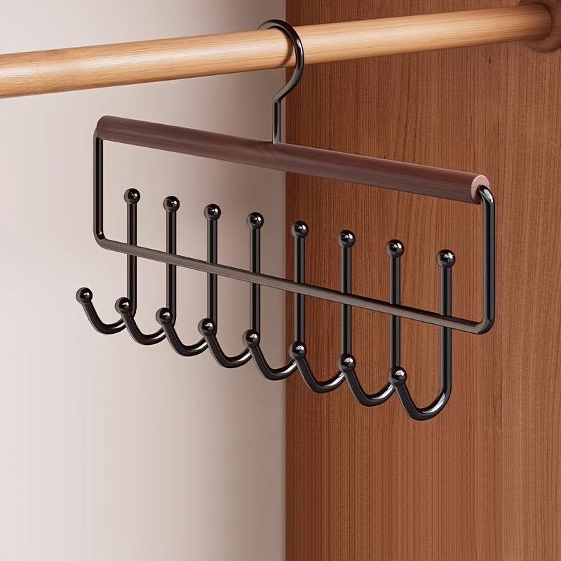 TEMU 1pc Multifunctional Hanger With Hooks, Suitable For Home, Dormitory, And Wardrobe, Space-saving Clothing Organizer, Ideal For Hats, Underwear,