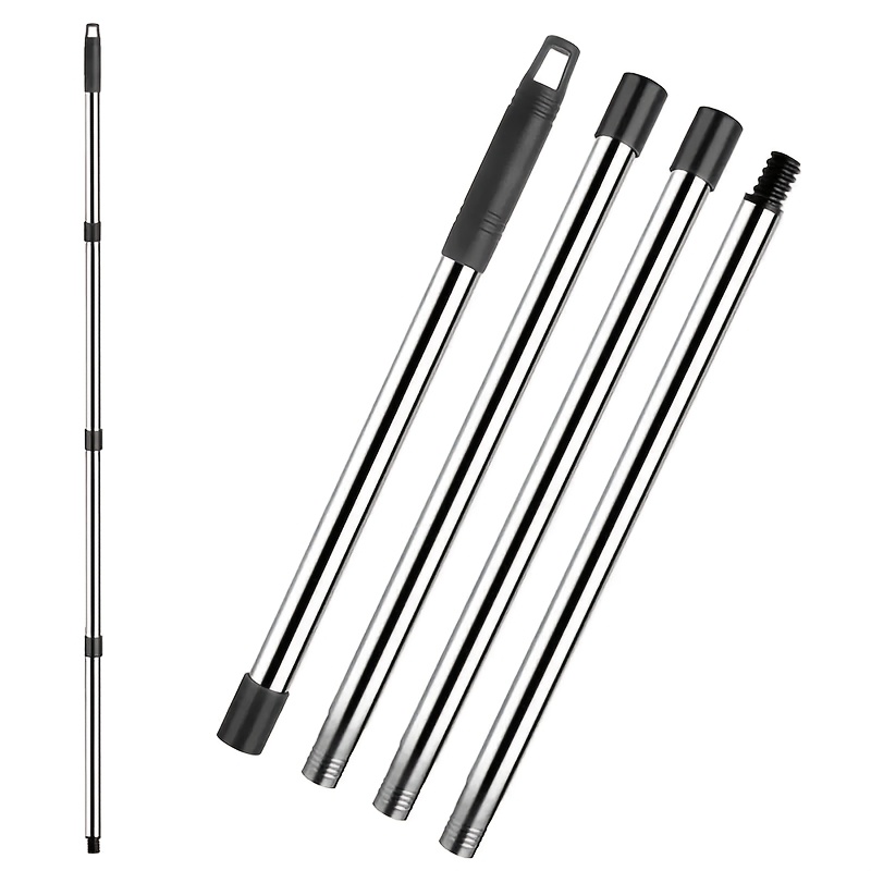 TEMU Broom Handle 3 Sections 4 Sections Mop Handle American Plastic Threaded Universal Additions Stainless Steel Rod
