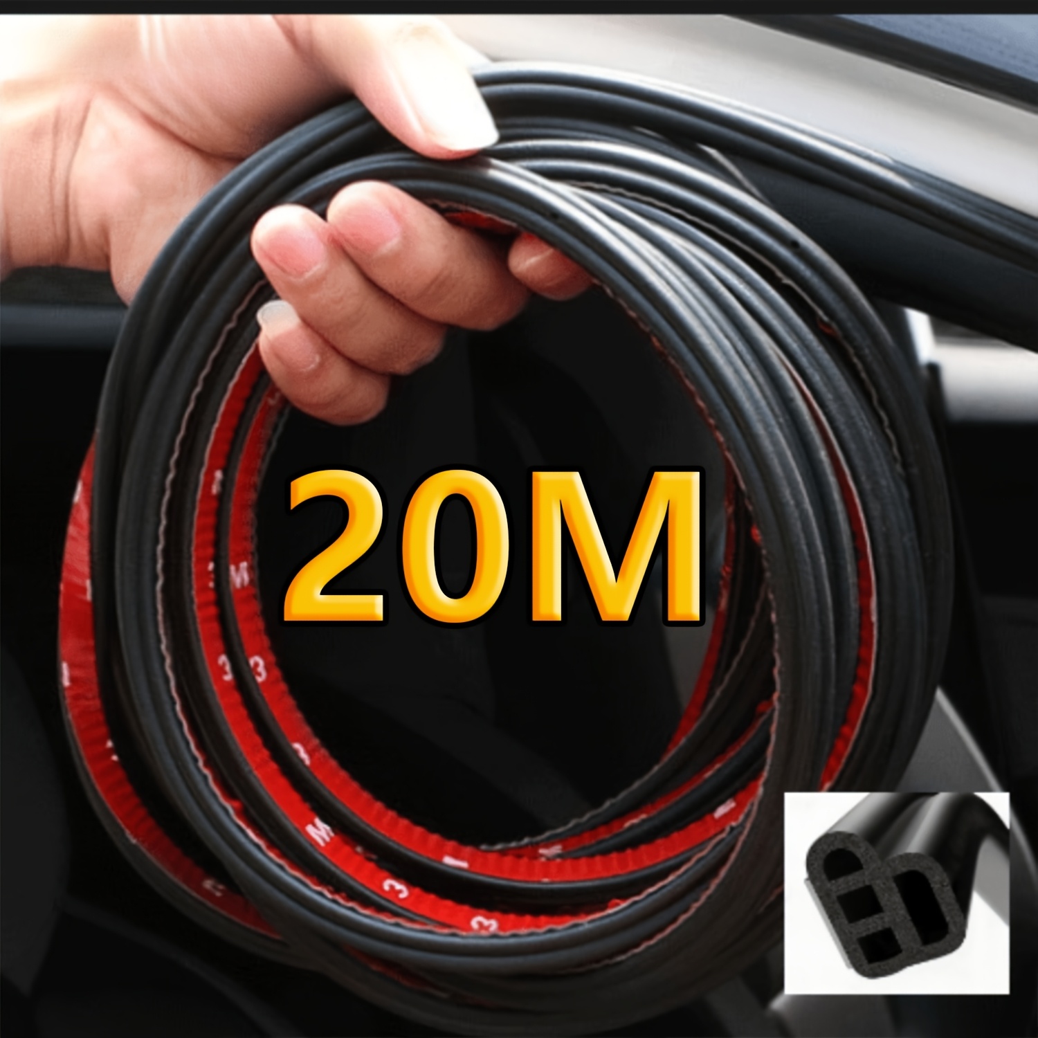 TEMU Designed For Tight, Thick Sealing With 4 Holes, 20 Meters Long. Upgraded Universal Automotive Door Seal Strip With L-shaped 4-hole Design.
