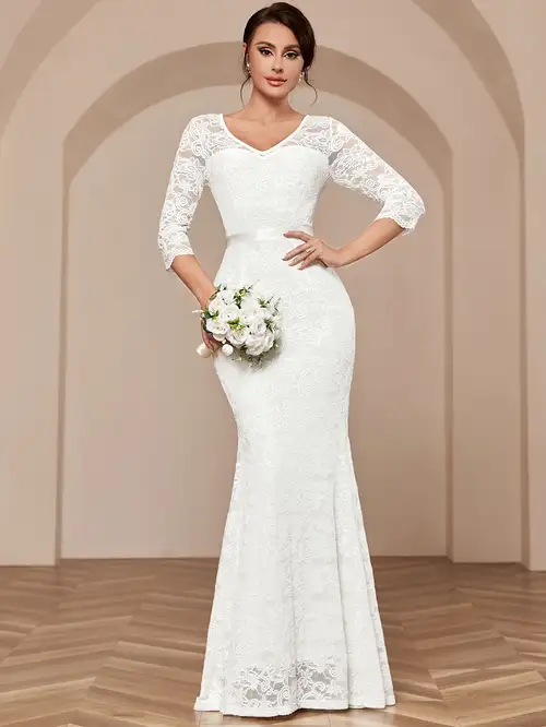 long sleeve wedding dresses south africa long sleeve bridesmaid dresses south africa Ruched Plunging Neck Empire Cape Sleeve Wedding Dress