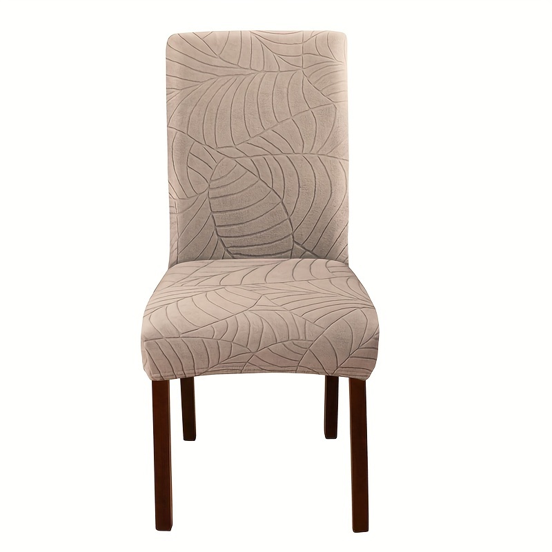 TEMU 1pc Leaves Jacquard Chair Cover Universal Chairs Protector Cover Chair Seat Back Covers For Living Room Kitchen Wedding Hotel