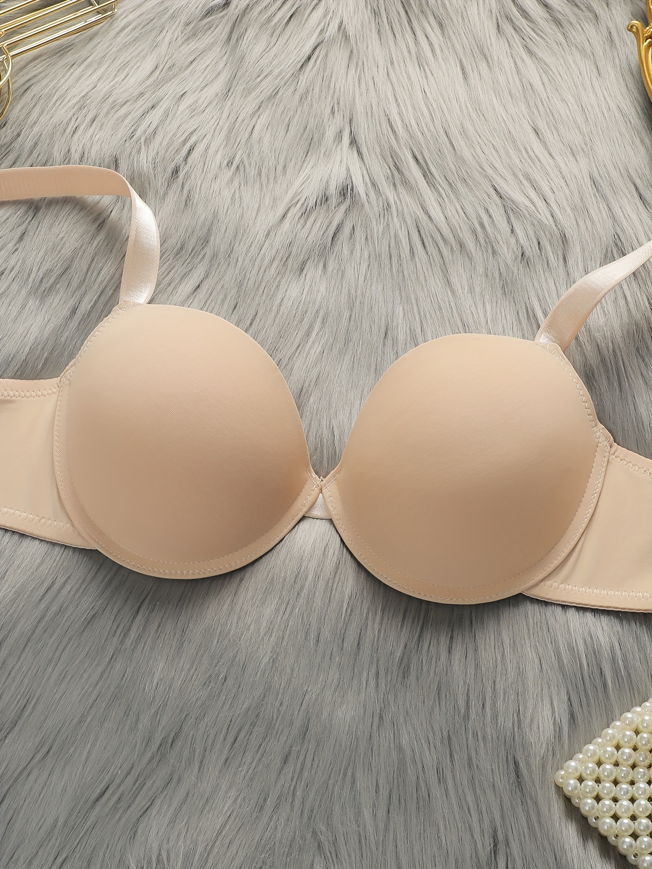 1 Set #Summer Thin Steel Ring Anti-Sagging Adjustable Push-Up Bra with Breathable Gathered Lingerie