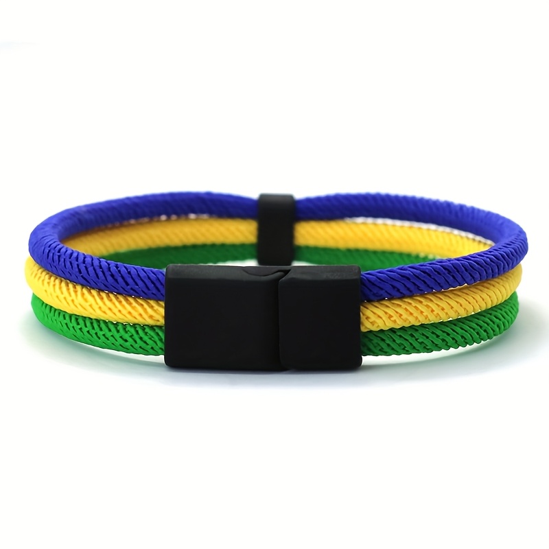 Men's Patriotic Flag Bracelet, Adjustable & Lightweight