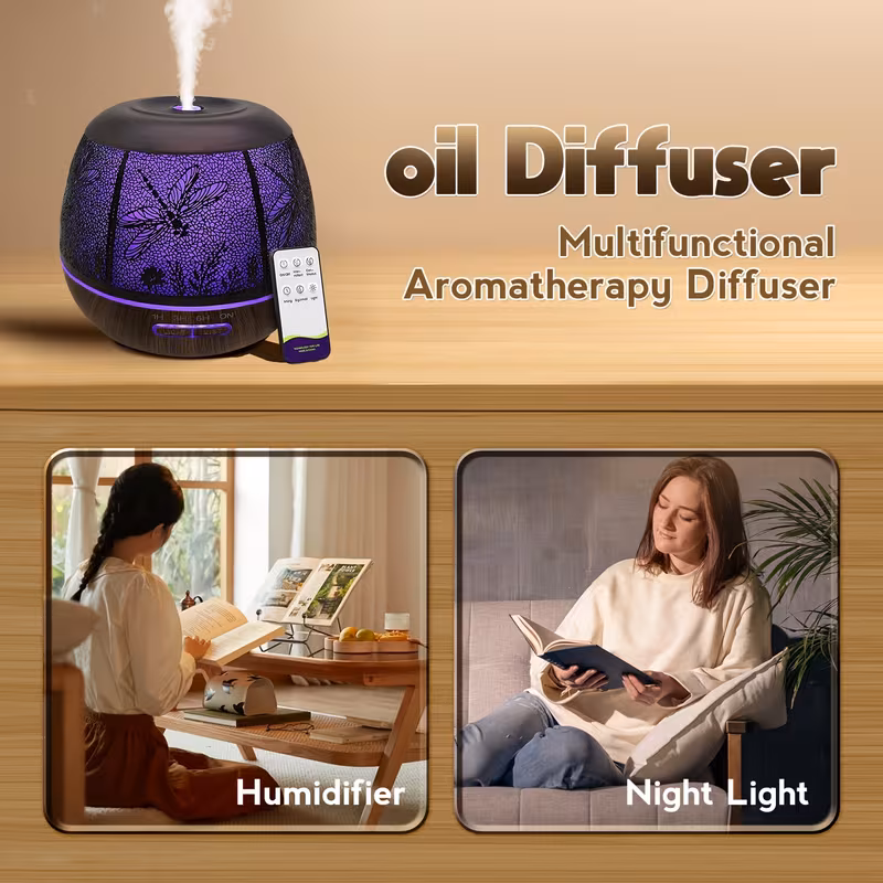 400ml essential oil diffuser household large capacity metal diffuser diffuser with remote control 7 color led light humidifier for bedroom gift room decoration teacher appreciation no essential oils included Product details 1