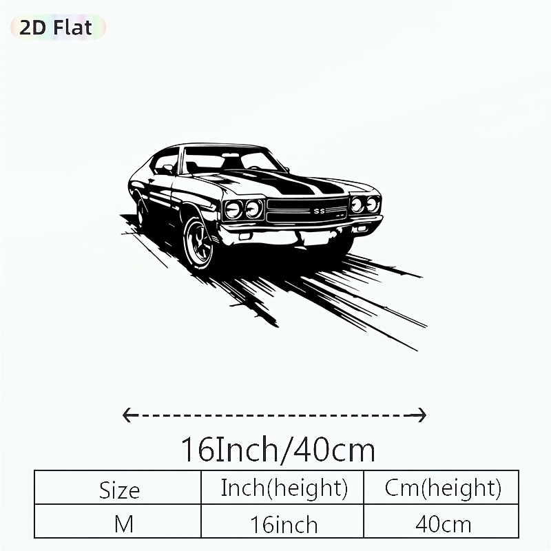 TEMU 1pc Muscle Car Metal Wall Art - Dynamic Iron Garage Decor With Sleek Car, Weather-resistant Automotive Sculpture Suitable For Cave, Backyard