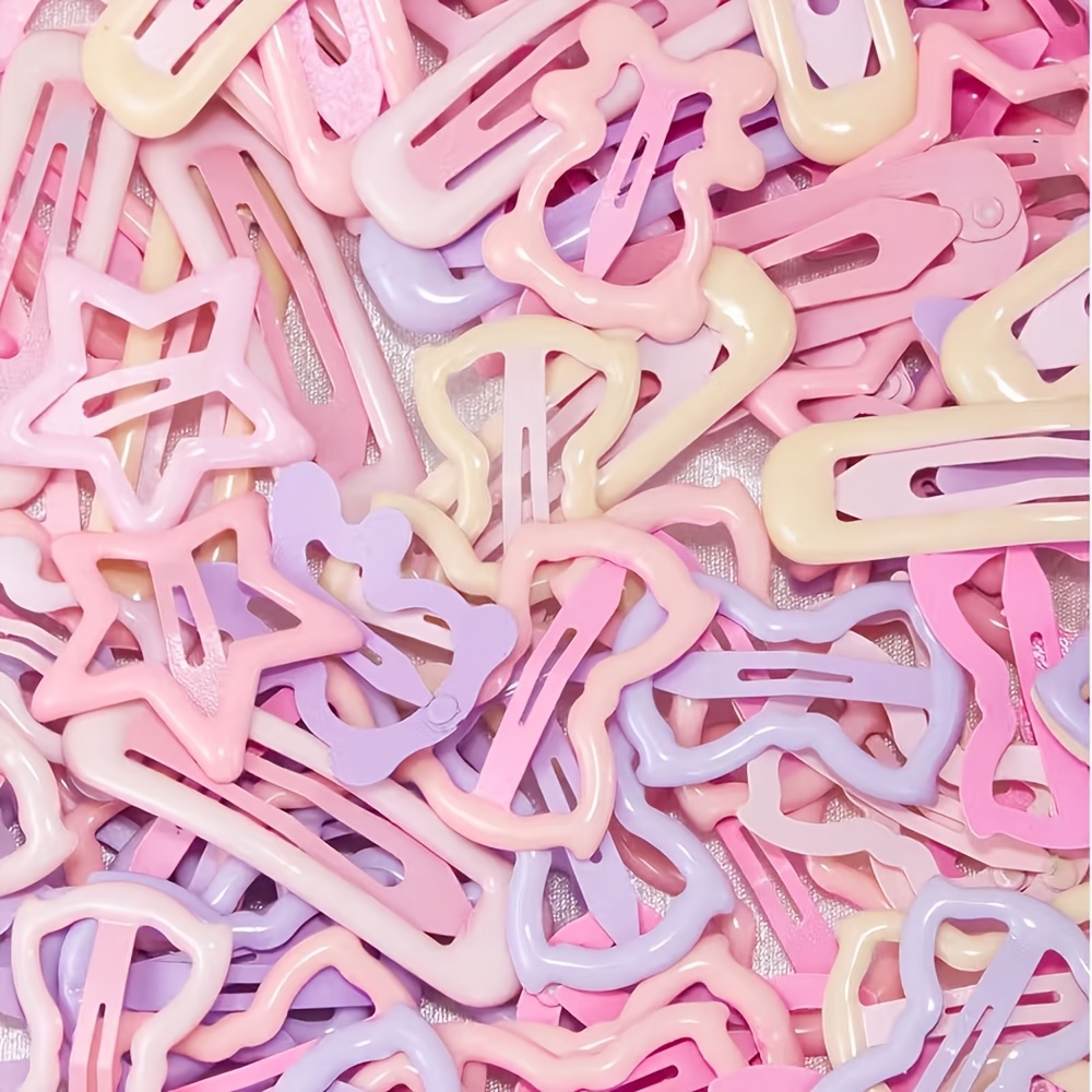 30Pcs Set Soft Colored Hair Clips In Assorted Styles Light