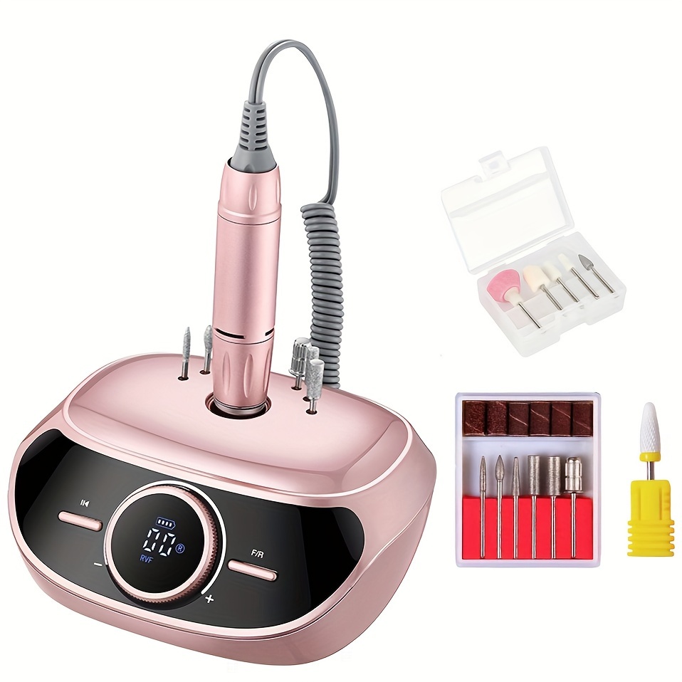 

Kit - 35,000 Rpm , & , Rechargeable Large Battery For Manicure, Pedicure & - Includes 11 Polishing