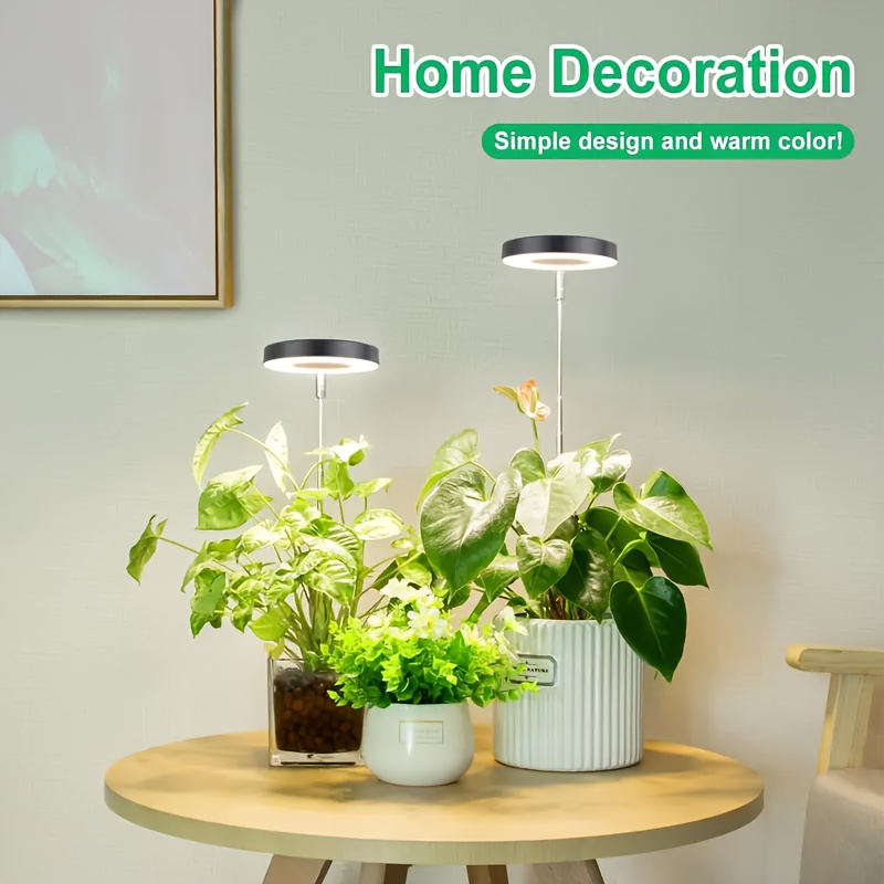 

1pc Usb-powered Led Plant , Full Indoor Gardening Light With Adjustable Height, Auto Timer & Brightness Control, Telescopic Rod, No Battery Required