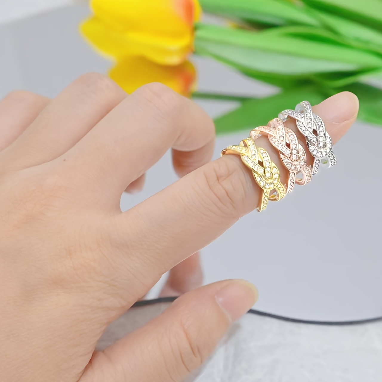 Adjustable Open Ring with Cubic Zirconia Copper Nautical Theme August Birthstone
