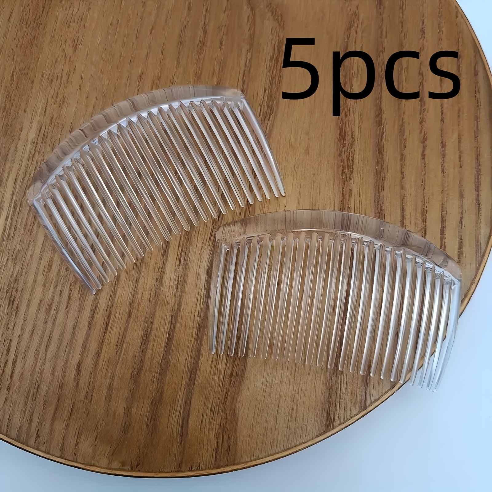 2/5/8pcs Solid Color Plastic 23-tooth Non-slip Side Comb For Women