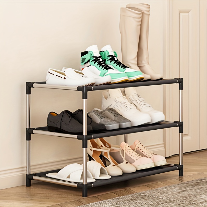 

1pc Multi-layer Shoe Rack Organizer, Multi-functional Simple Metal And Plastic Storage Shelf For Home Entryway, Dormitory Usage, Indoor Shoes Stand, Home Essential