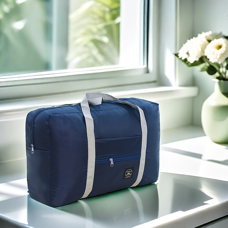 

Sac de Rangement de Voyage en Tissu Oxford Bleu - Grande , Pliable avec Fermeture Éclair & Poignée de Transport, Lavable en Machine, pour l'Utilisation en Extérieur, Grand Sac de Voyage