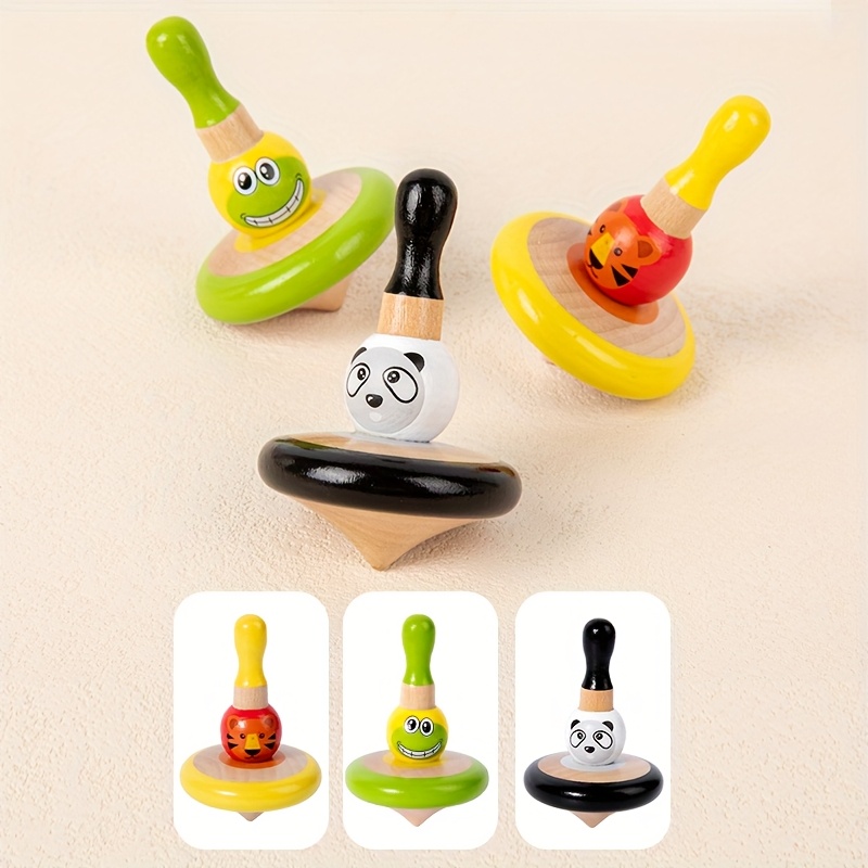 Image of Infant And Toddler Wooden Spinning Toy Set, Rotational Top Educational Toy For Baby, Boys And Girls Toys, Birthday Gift