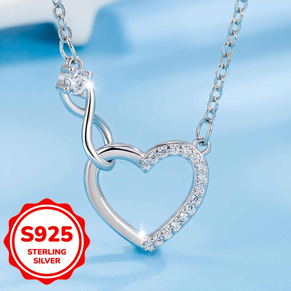 TEMU 1 Collar con Colgante de Moda para Mujer S925 Colgante de Collar con Incrustaciones de Zirconia Sintética Regalo para Mejor Regalo de Adecuado