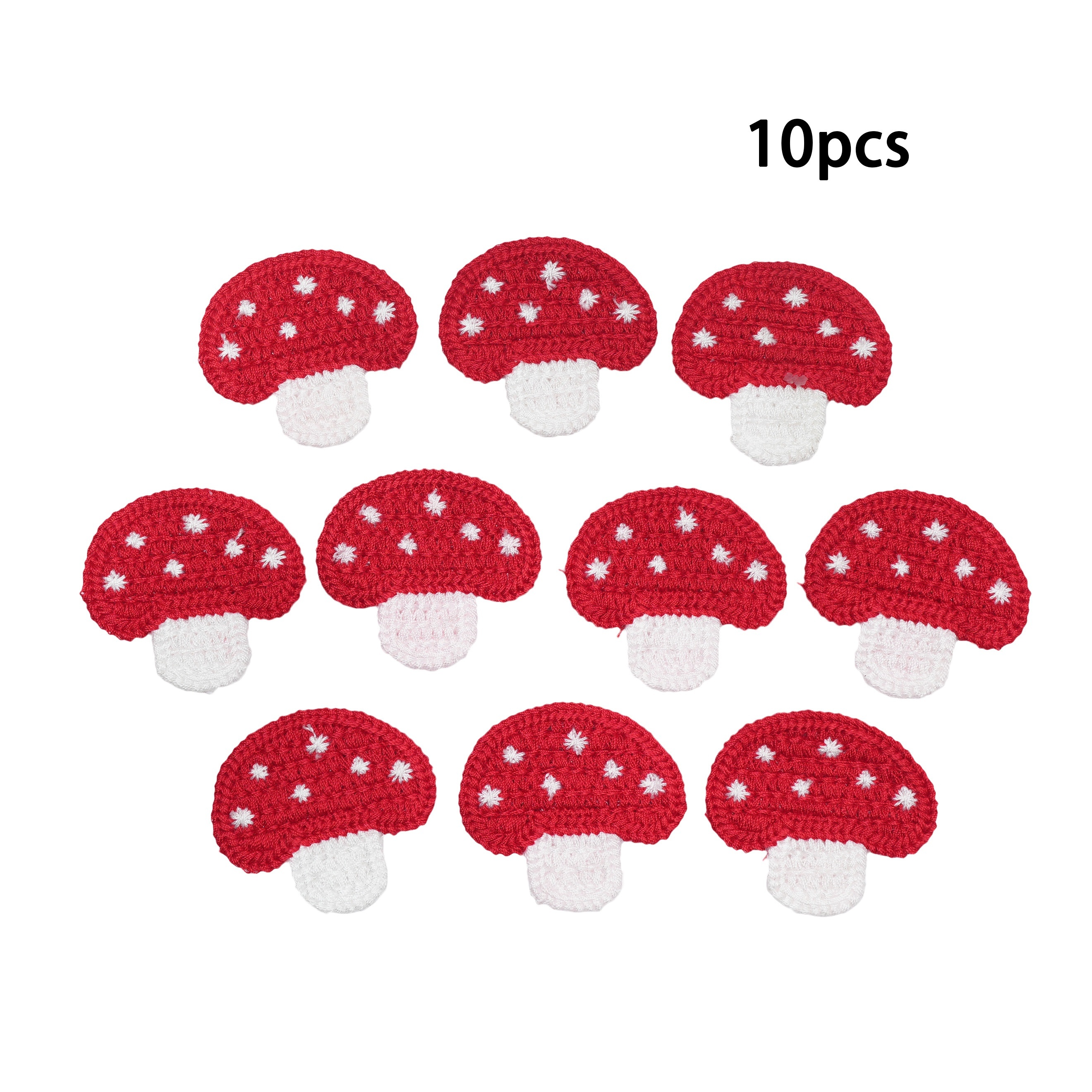 Image of 10 Handmade Mushroom Patches For Clothing, Hats, Bags, And Shoes, Sewn Without Adhesive