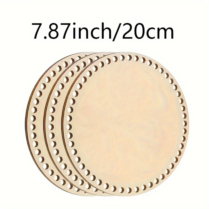 

3- Wooden Round Crochet - Diy Wood For Weaving, Decorative For Knitting Projects