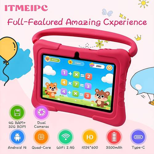 item picture 7 inch 14 tablet with protective case 4gb 2gb 2gb expanded 32gb rom core processor support for memory cards 1tb expansion hd ips display parental mode shockproof protective case