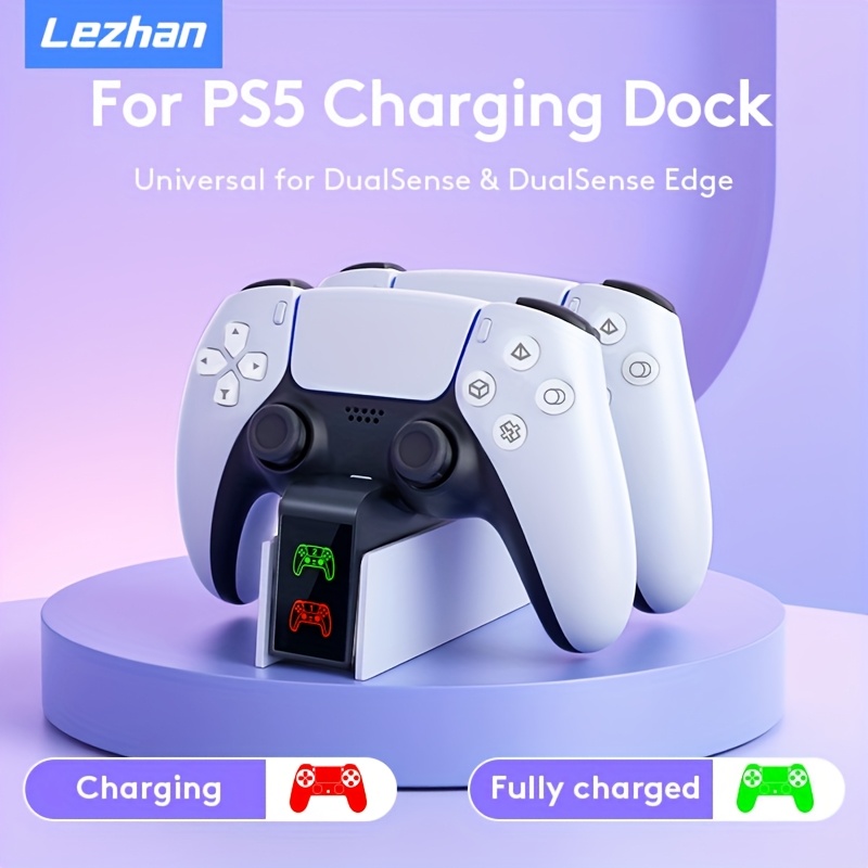 Base de Carga para Mando de Ps5, Soporta Carga Dual Inalámbrica de Mandos, Cuenta con L...