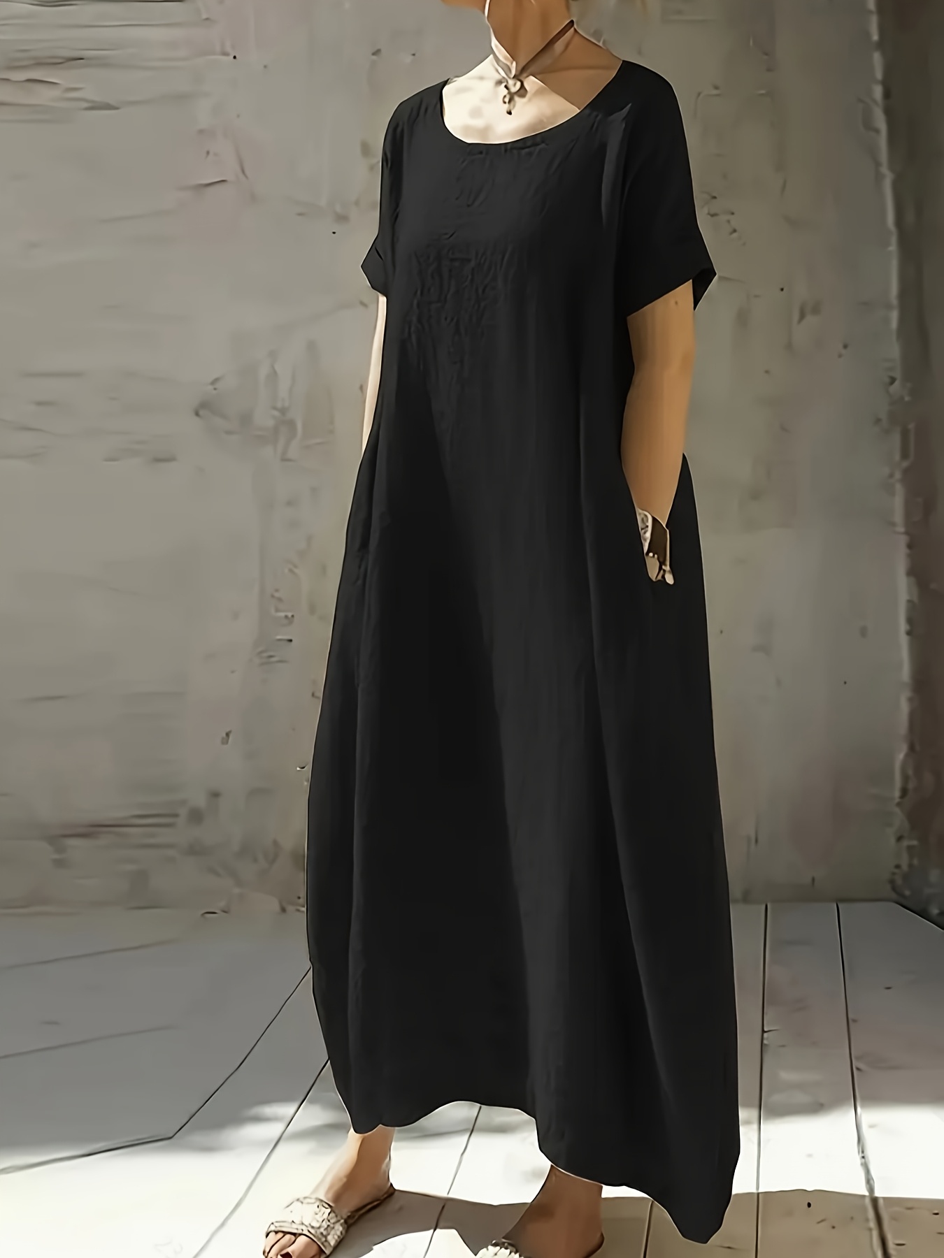 black maxi dress plus size Final Sale Plus Size Faux Wrap Cut Out Maxi Dress in Black
