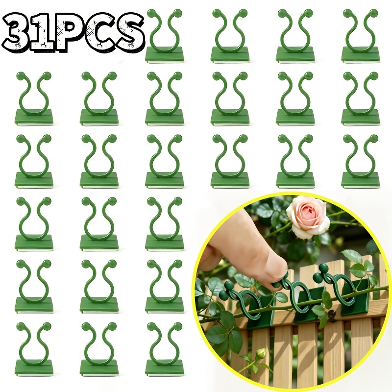 TEMU 51/31 piezas de clips de pared para trepadoras de plantas verdes, soportes autoadhesivos de para enredaderas para rosas, tomates y árgula, clips