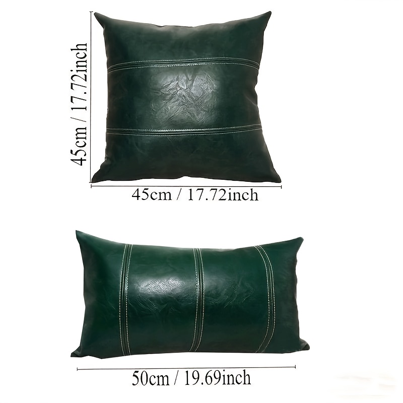 TEMU 1pc 100% Faux Pillowcase, Dark Green Thickened Bohemian Farmhouse Bedroom Living Room Sofa Bed Square Pillow Cover